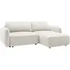 Canapé d'angle droit convertible en tissu chenille blanc cassé PLUFATI