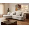 Canapé d'angle gauche en tissu chenille beige PIPANI