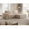 Petit Canapé D'Angle Droit Convertible En Tissu Texturé Beige Amelia