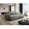 Canapé 4 Places Convertible En Tissu Chenille Gris Monelia