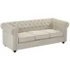 Canapé 3 places en tissu beige CHESTERFIELD