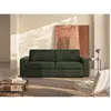 Vente-unique.com Canapé 3 places convertible express en tissu vert - C...