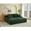Vente-unique.com Canap © fixe velours 3 places vert