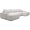 VENTE-UNIQUE Grand Canapé D'Angle Panoramique Convertible En Tissu Tex...