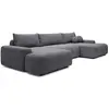 VENTE-UNIQUE Grand Canapé D'Angle Panoramique Convertible En Tissu Tex...