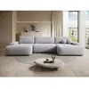 VENTE-UNIQUE Grand Canapé D'Angle Panoramique Convertible En Tissu Tex...