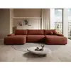 VENTE-UNIQUE Grand Canapé D'Angle Panoramique Convertible En Tissu Tex...