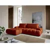 Canapé D'Angle Gauche Convertible En Tissu Chenille Terracotta Farneta