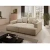 Canapé 3 Places Confort Assise Profonde En Tissu Chenille Taupe Pineta