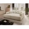 Canapé 3 Places Confort Assise Profonde En Tissu Chenille Beige Pineta