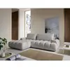 Canapé D'Angle Gauche Convertible En Tissu Chenille Gris Clair Farneta