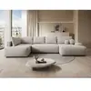 VENTE-UNIQUE Grand Canapé D'Angle Gauche Panoramique Convertible En Ti...