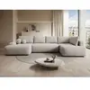 VENTE-UNIQUE Grand Canapé D'Angle Droit Panoramique Convertible En Tis...