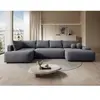 VENTE-UNIQUE Grand Canapé D'Angle Gauche Panoramique Convertible En Ti...