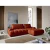 Canapé D'Angle Droit Convertible En Tissu Chenille Terracotta Farneta