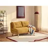 Canapé 2 places convertible en tissu jaune moutarde VALERIO