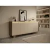 Buffet 4 portes avec LEDs en MDF - Beige et Naturel clair - MAYRONA