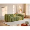 Canapé 3 places en tissu chenille vert NELIMAR