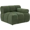 Fauteuil d'angle droit en tissu chiné vert FACIVIL