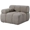 Fauteuil d'angle gauche en tissu chiné taupe FACIVIL