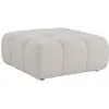 Pouf en tissu chiné beige FACIVIL