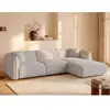 Vente-unique.com Canapé d'angle droit convertible en tissu chenille be...