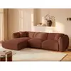 Vente-unique.com Canapé d'angle gauche convertible en tissu chenille t...