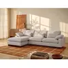 Canapé d'angle gauche en tissu texturé taupe MABONO
