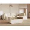 Vente-unique.com Table basse avec 2 tiroirs et 1 niche - Beige et natu...
