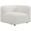Fauteuil d'angle en tissu bouclette blanc cassé DANEPI