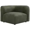 Fauteuil d'angle en tissu bouclette vert DANEPI