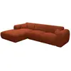 Vente-unique.com Grand canapé d'angle gauche en velours côtelé grosses...