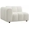 Fauteuil d'angle gauche en tissu bouclette blanc cassé JUTINI