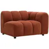Fauteuil d'angle droit en tissu texturé terracotta JUTINI