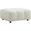 Pouf en tissu bouclette blanc cassé JUTINI