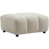 Pouf en tissu texturé beige JUTINI