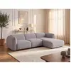 Vente-unique.com Canapé d'angle droit en tissu chenille gris clair CAM...