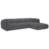 Vente-unique.com Canapé d'angle droit en tissu chenille gris anthracit...