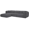 Vente-unique.com Canapé d'angle gauche en tissu chenille gris anthraci...