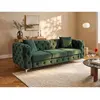 Canapé 3 places chesterfield en velours vert EDWINA