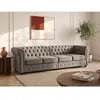 Canapé 4 places en velours gris anthracite CHESTERFIELD
