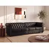 Canapé 4 places en simili noir CHESTERFIELD