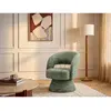 Fauteuil pivotant en tissu texturé vert NAROLIA de Maison Céphy