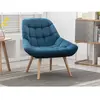 VENTE-UNIQUE Fauteuil en velours bleu canard LUOSTO