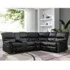 Vente-unique - Canapé d'angle relax en simili noir canby