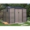 VENTE-UNIQUE Abri de jardin métal en acier galvanisé effet bois gris 7,17 m² - ADELMO
