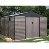VENTE-UNIQUE Abri de jardin métal en acier galvanisé effet bois gris 13,12 m² - ADELMO