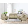 VENTE-UNIQUE Canapé 2 places relax électrique en tissu beige avec tablette NEVERS