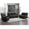 VENTE-UNIQUE Canapés 3 places 2 places et un fauteuil relax en simili noir canby