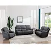 VENTE-UNIQUE Canapé 3 places relax en microfibre et simili gris et noir BRODY